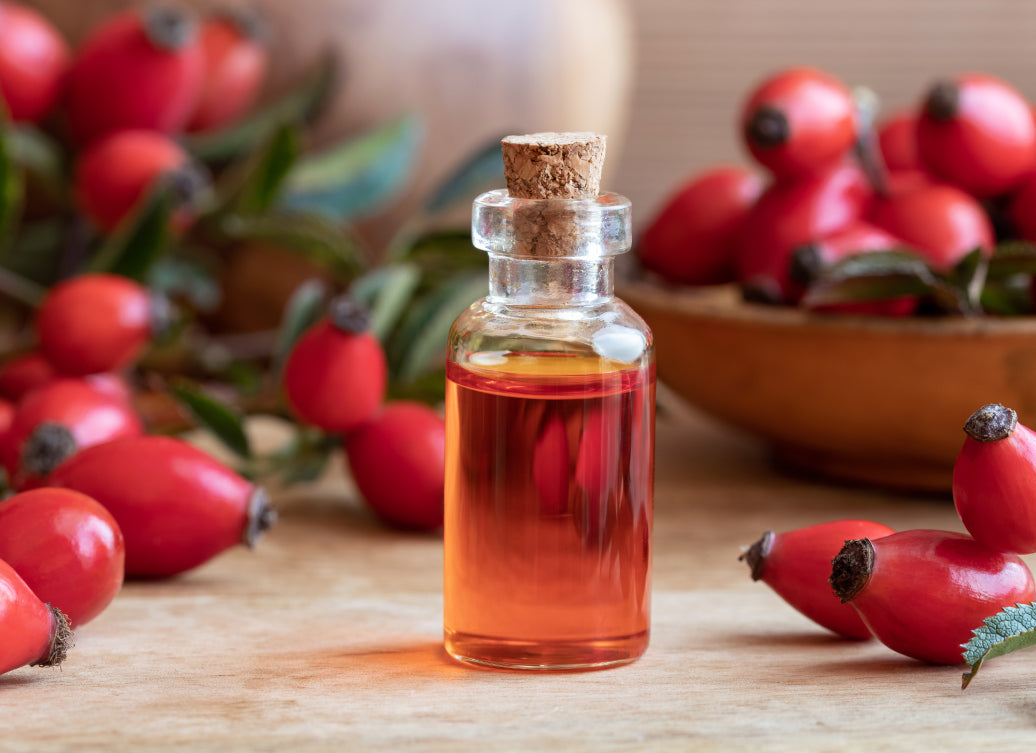 Bottle of rosehip oil