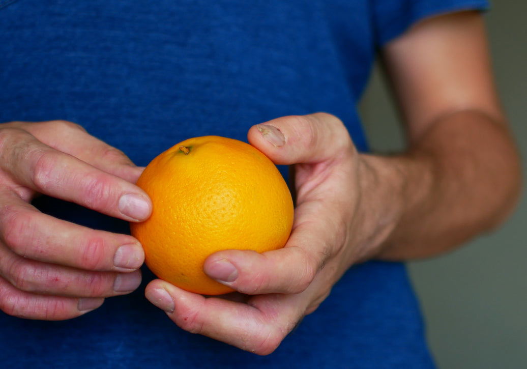 peeling an orange